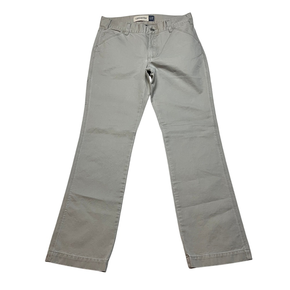 GAP Carpenter Pants Womens 8 Tan Khaki‎ Straight Leg Utility Workwear 13349500
